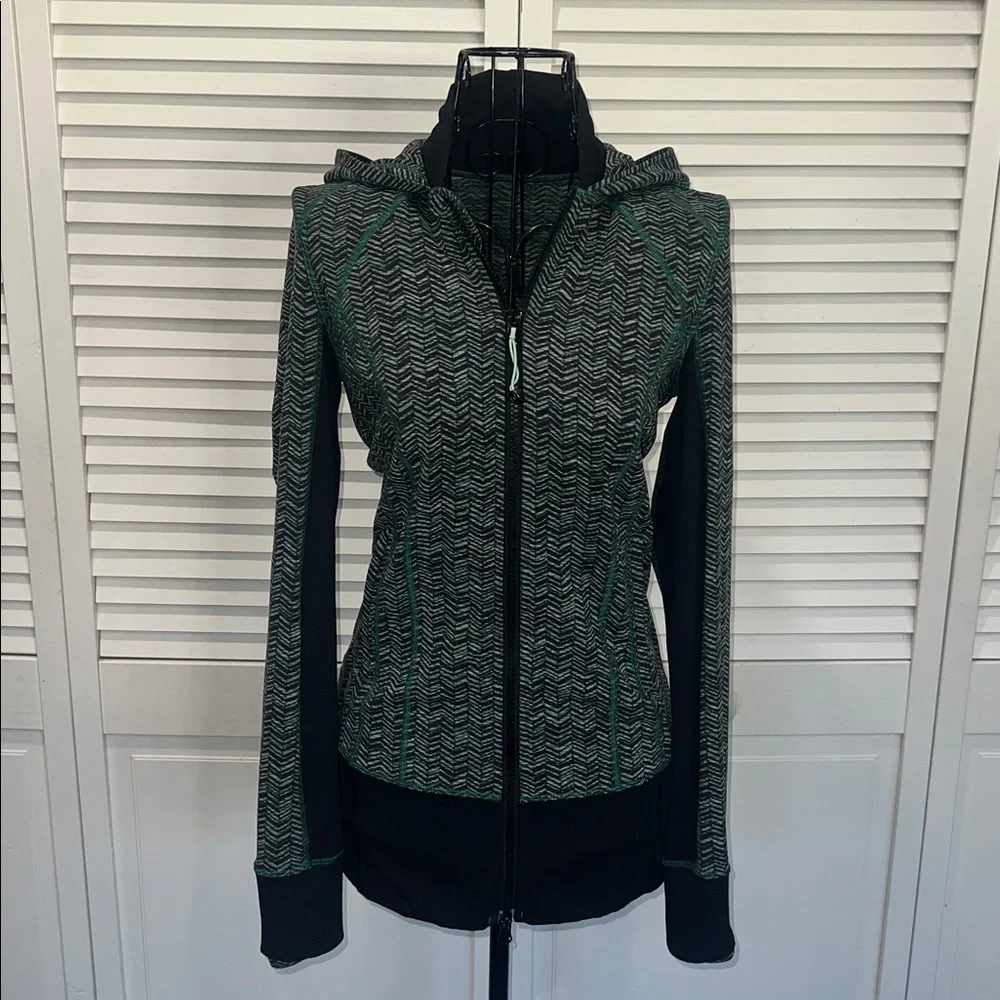 Lululemon Daily Practice Jacket Irregular Spacebone Sea Mist Deep Green / Black - Picture 9 of 16